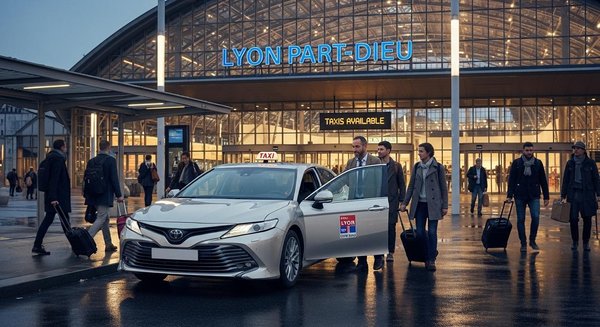 Effortless taxi booking at Lyon Part-Dieu station 24/7